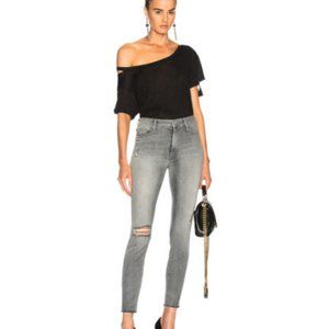 Mother High Waisted Looker Ankle Fray in Best Left In The Shadows Gray Grey 28